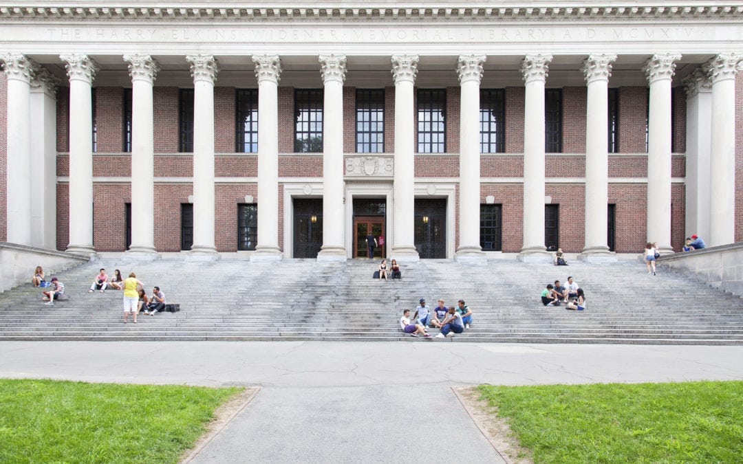 Students congregating on college steps